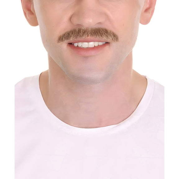 HPO Adult Men's Human Hair Mustache | Brown Color Facial Hair | Made of Fiber