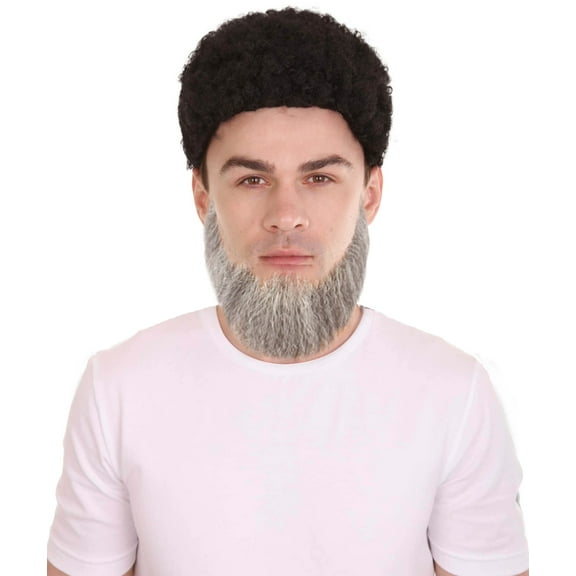 HPO | Adult Men's Light Grey David Spade Synthetic Hair Full Beard | Realistic Beard