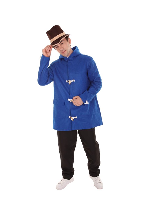 | Adult Men's London Teddy Bear Blue Costume Set| Non-flammable Synthetic Fabric