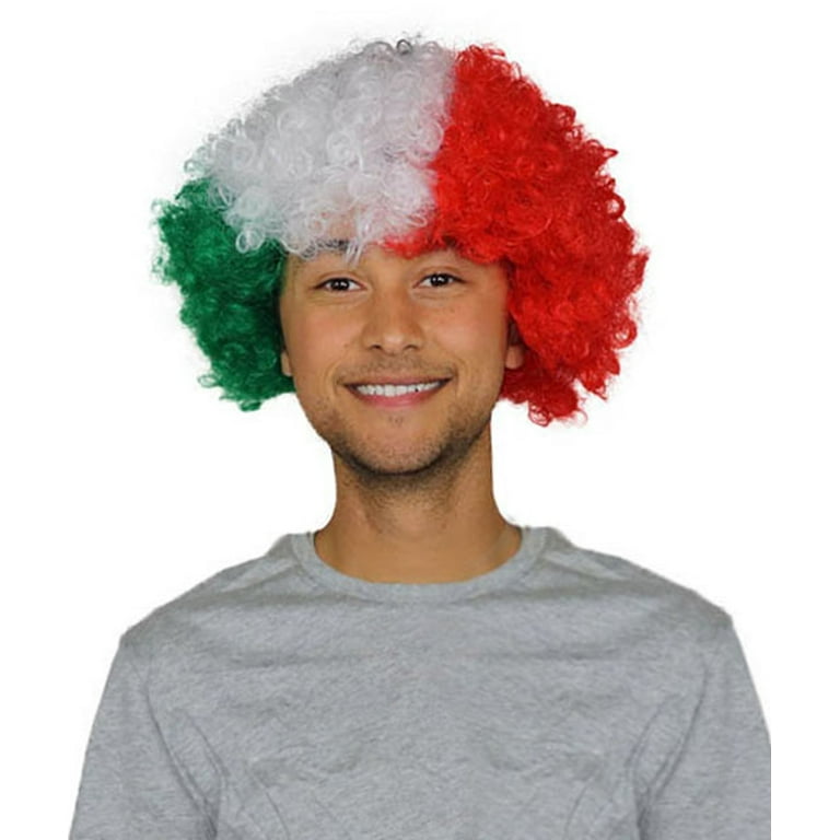 Green white red wig top