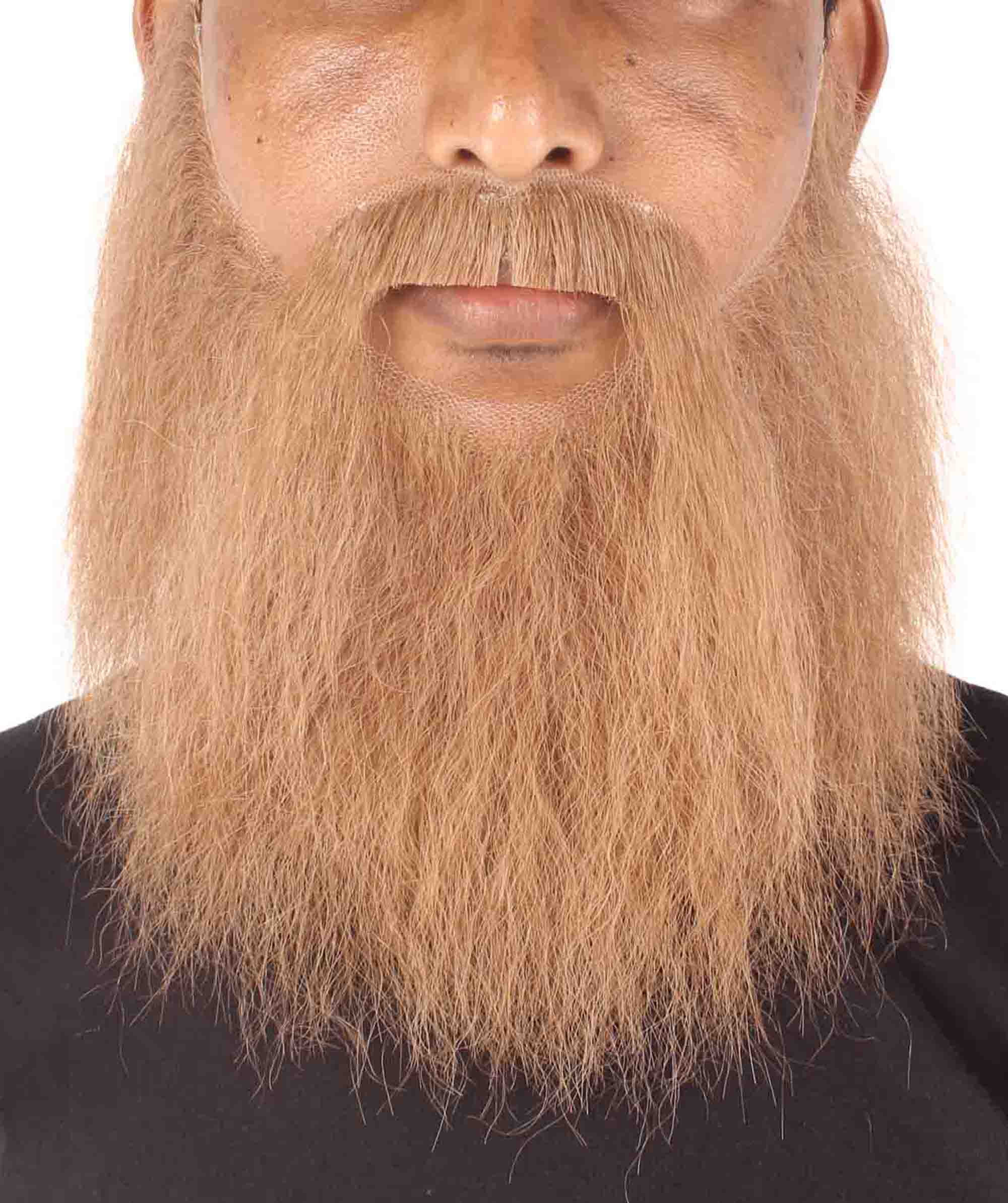 HPO Adult Men's Mix Brown Color Synthetic Fiber Hair Long Beard Cosplay