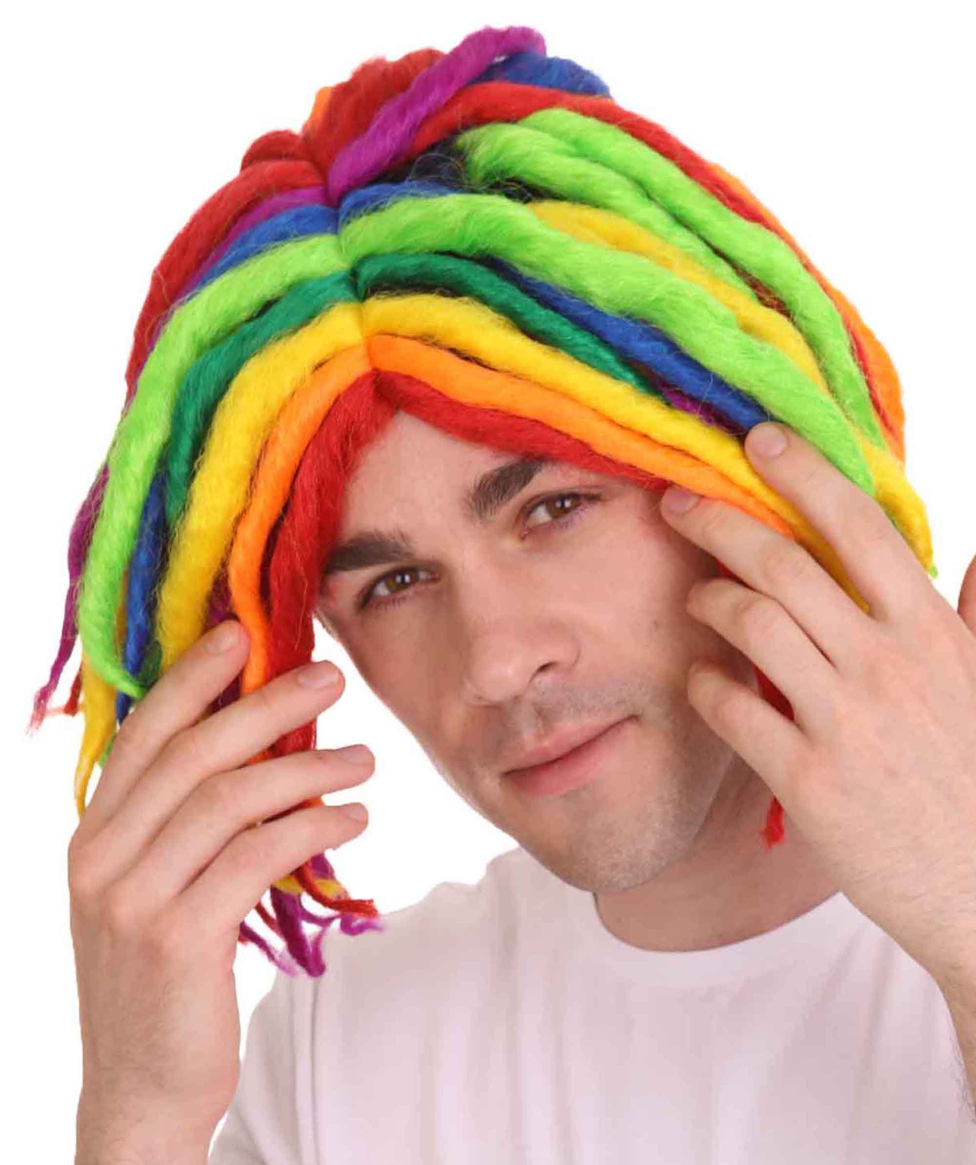 Multicolored WIG Rainbow Crazy Wig | Party City main image 3