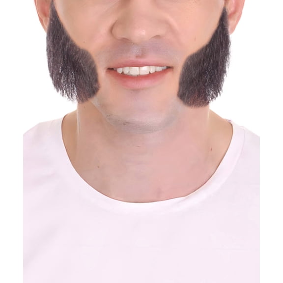 HPO Adult Men's Mutton Chops Side Burns Beard | Human Facial Hair Black Color