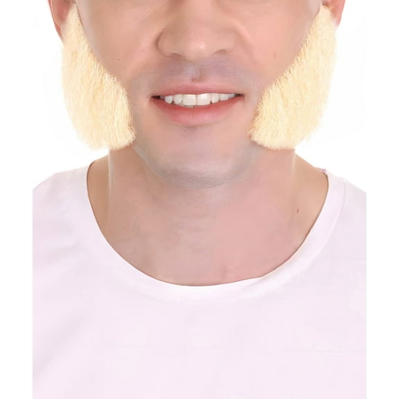 HPO Adult Men's Mutton Chops Side Burns Beard | Human Facial Hair White Color
