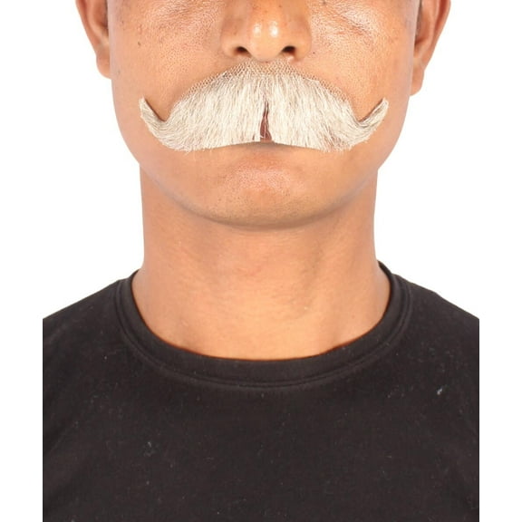HPO Adult Men's Realistic Fake Imperial Human Hair Mustache | Multiple Color Options