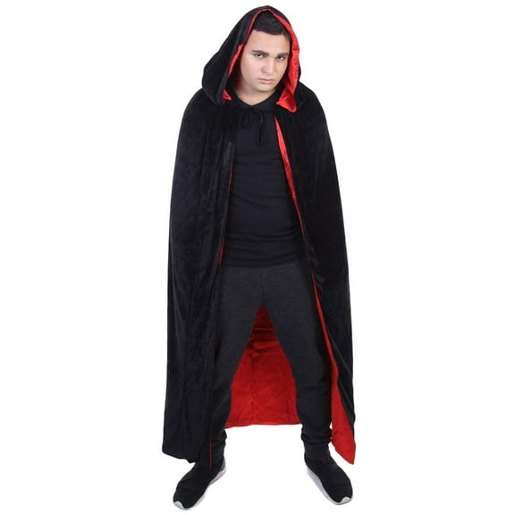 HPO Adult Men's Reversible Hooded Cape Costume HC-059 (XL, Multi)