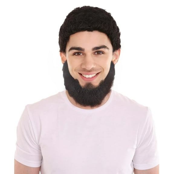HPO Adult Men's Solo Comedian Full Beard | Synthetic Fake Beard | Black Color