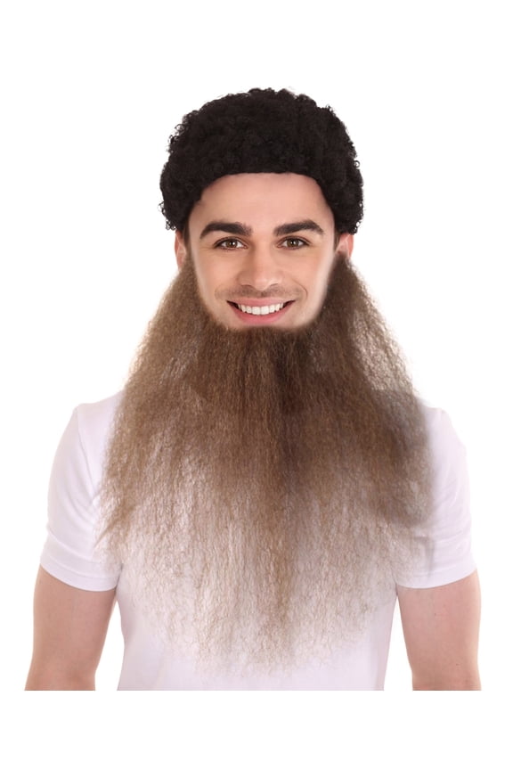 Adult Men's Southern Long Beard Co Set, Brown Color Facial Human Hair,