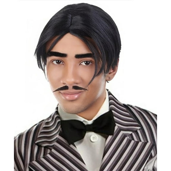 HPO Adult Men's Spooky Gothic Family Father Adam Wig, TV/Movie Wig, Flame-retardant Synthetic Fiber