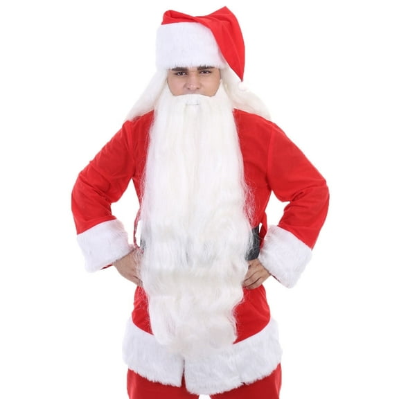 HPO Santa Beard and Wig for Adult  Men - Father White Beard Costume Accessory for Christmas