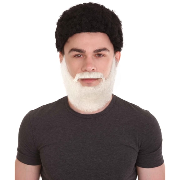 HPO Adult Men's Synthetic Hair Short Beard Cosplay Facial Hair Multiple Color Options