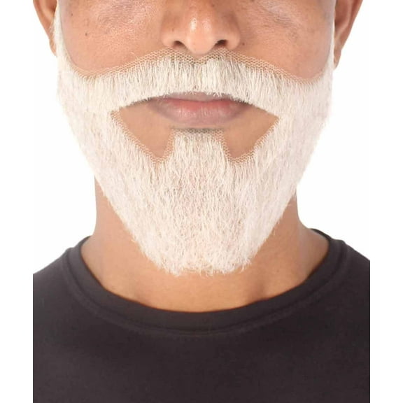 HPO Adult Men's Synthetic Hair White Beard Cosplay Facial Hair Multiple Color Options