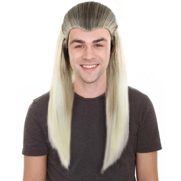 HPO Adult Men's TV Movie Character Cosplay Blonde WigHPO | Adult Braids Prestyled Long Straight Wigs | Anime Roleplay Costume Wigs for Halloween Parties