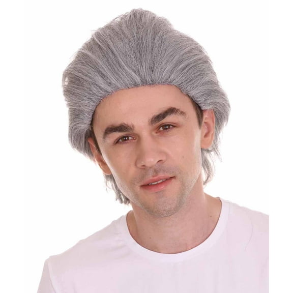 HPO Adult Old-Men's Wig | Grey Party Wigs | Premium Breathable Capless Cap