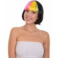 thumbnail image 1 of HPO | Adult Pop Rainbow Bang Bob Wig | Colorful Party Ready Fancy Cosplay Halloween Wig|Capless cap, 1 of 11
