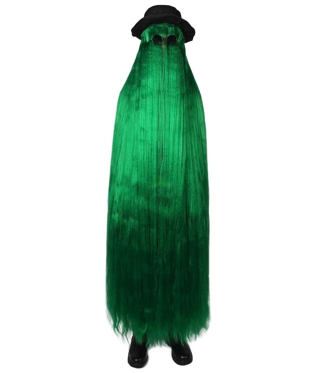 HPO Adult Unisex Cousin Itt Dapper Creature Halloween Costume Wig, Soft Synthetic Fiber, Green