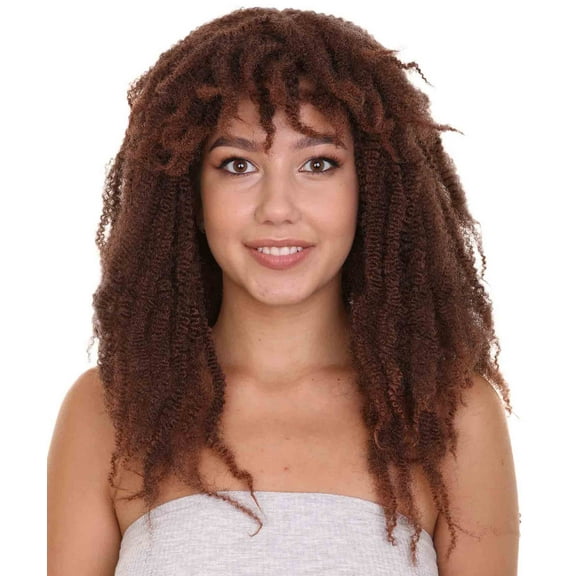 HPO| Adult Unisex Curly Brown Color Wig | Perfect for Cosplay & Halloween Wig