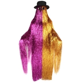 HPO Adult Unisex Dapper Creature Monster Dress Wig & Costume, Gold & Purple, Synthetic Fiber