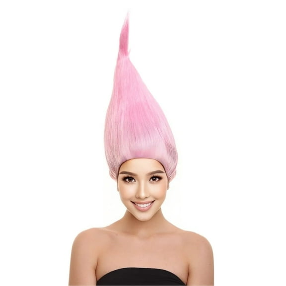 HPO Adult Unisex Dwarf Wig | Neon Pink Tall Wig | Premium Breathable Capless Cap