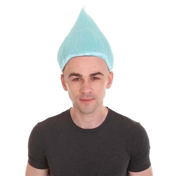 HPO Unisex Pointy Spiked Troll Wig, Heat Resistant Synthetic Costume Wig for Halloween Cosplay, Light Blue