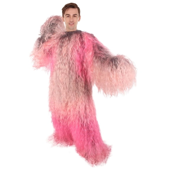 HPO Adult Unisex Mountain Long Hairy Yeti Pink Color Large Costume | Snowman Bigfoot Cosplay Halloween Costume