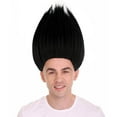thumbnail image 1 of HPO Adult Unisex Spiky Troll Wig, Black Color, Perfect for Cosplay & Halloween Wig, Synthetic Fiber, 1 of 8