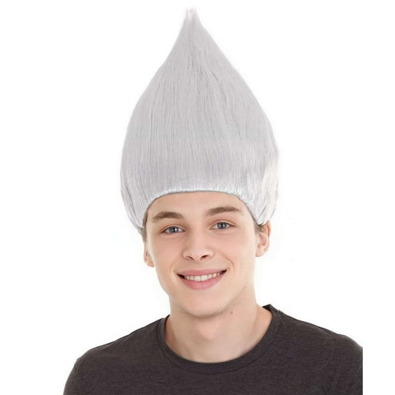 HPO Adult Unisex Troll Wig  Spiky Rainbow Straight Synthetic Wigs for Halloween & Cosplay Costume