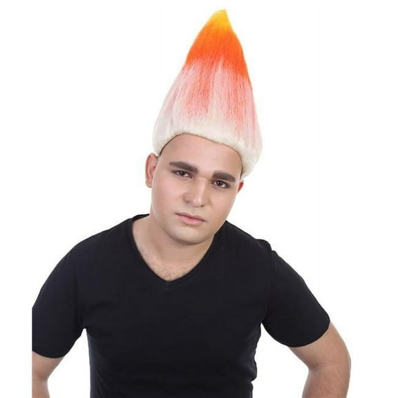 HPO Adult Unisex Trolls Wig | Orange & White Color Halloween & Cosplay Wig | Premium Breathable Capless Cap