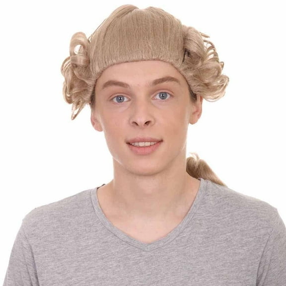 HPO Vintage Curly Wig for Adults 1920s Curly Hair with Black Ribbon for Cosplay, Blonde