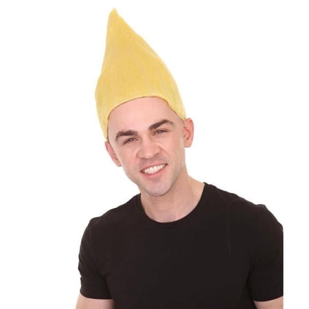 HPO Adult Unisex Yellow Gold Color Straight Cosplay Halloween Troll Wig, Synthetic Soft Fiber Hair,
