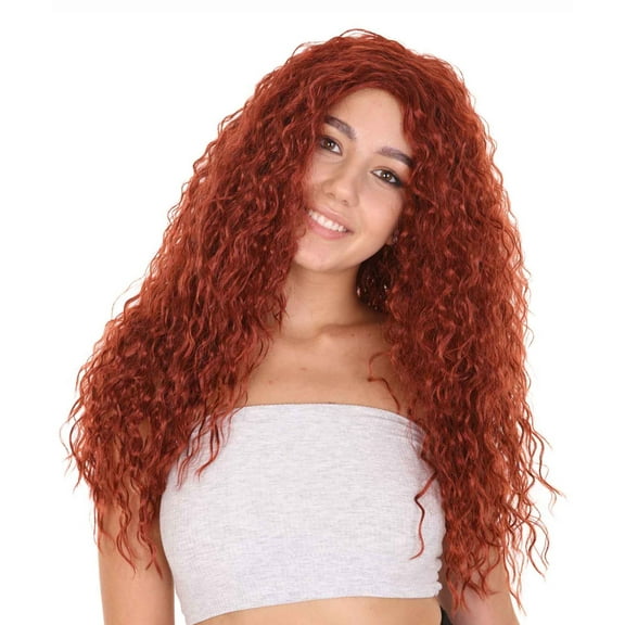 HPO Adult Women Brown color Animated Movie Princess Wig, Flame-retardant Synthetic Fiber