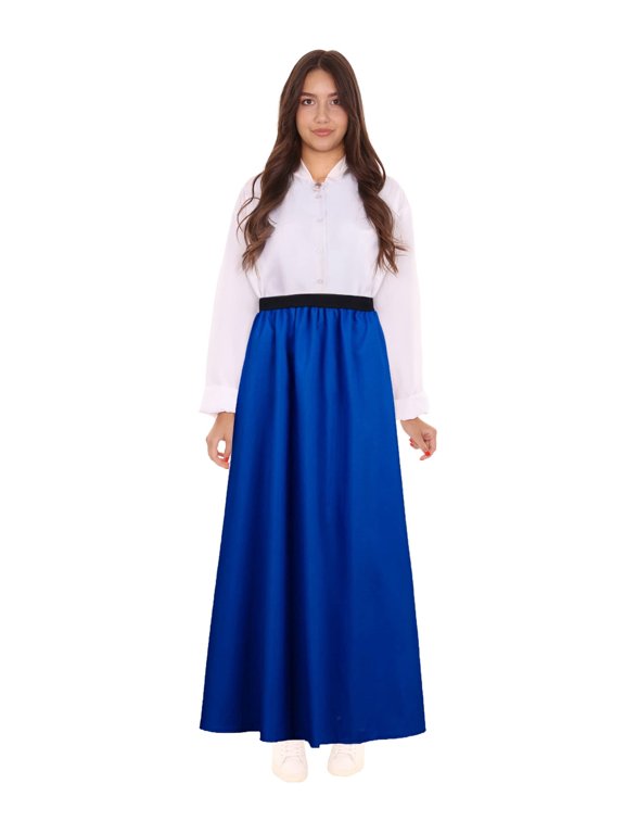 Adult Women Cartoon Granny Blue & White Costume, Perfect for Halloween /Cosplay, Synthetic Fabric