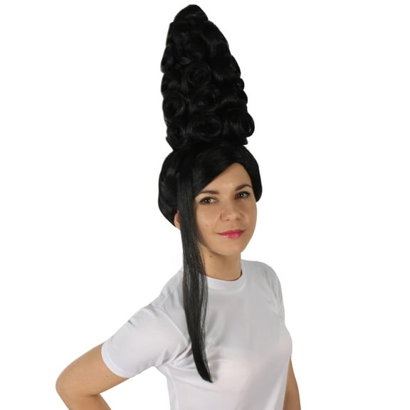 HPO | Adult Women's American Rapper Queen 90s Black Curly Updo Wig | Breathable Capless Cap