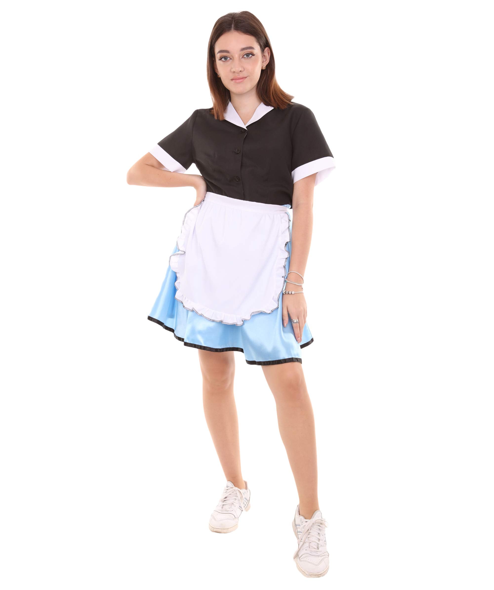 HPO Adult Women's Black & Blue 50's Car Hop Girl Waitress Costume