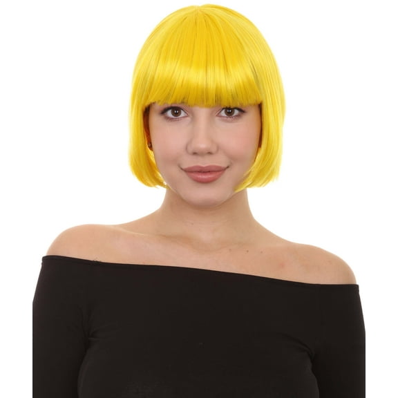 HPO Adult Women's Bob Wig | Short Fancy Cosplay Halloween Wig | Premium Breathable Capless Cap