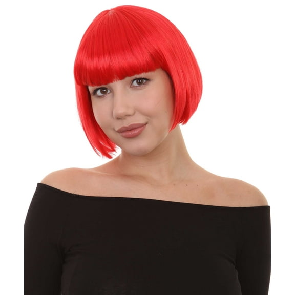 HPO Adult Women's Bob Wig | Short Fancy Cosplay Halloween Wig | Premium Breathable Capless Cap