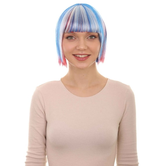 HPO Adult Women's Bob Wig | Short Fancy Cosplay Halloween Wig | Premium Breathable Capless Cap