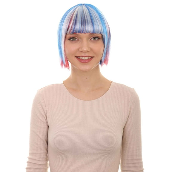 HPO Adult Women's Bob Wig | Short Fancy Cosplay Halloween Wig | Premium Breathable Capless Cap
