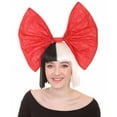 thumbnail image 1 of HPO Adult Women's Celebrity Style Black White Red Split Dye Bob with Bangs | Halloween Costume Wigs., 1 of 122
