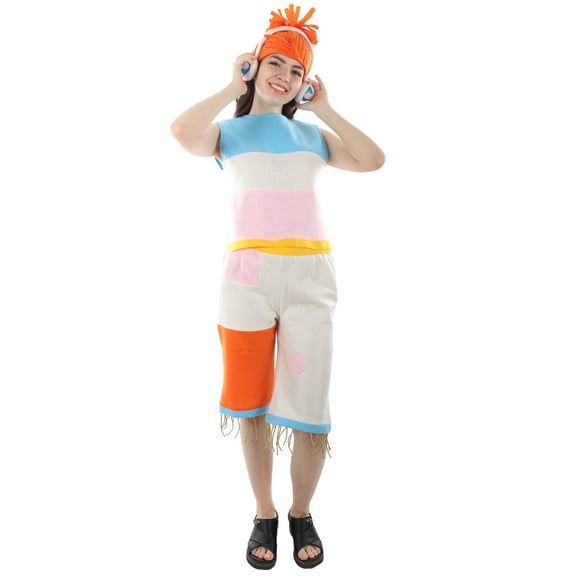 HPO| Adult Women's Multi Color DJ Costume| Non-flammable Synthetic Fabric
