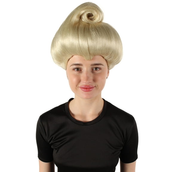 HPO Adult Women's Fairy Godmother Animated Fantasy Movie Blonde-Color Costume Wig with Flame-Retardant Synthetic Fiber