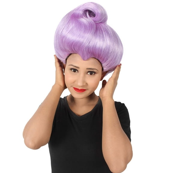 Fairy Godmother Purple Wig for Women Funny Cosplay Halloween Party Costume