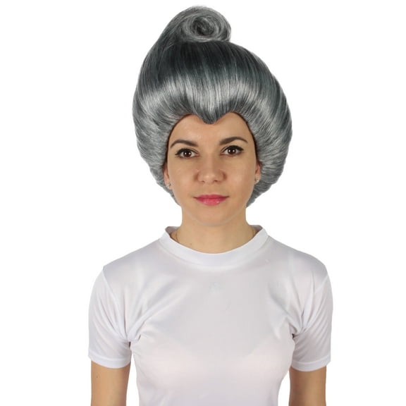 HPO Adult Fairy Godmother Gray Wig for Women – Funny Cosplay Halloween Party Costume