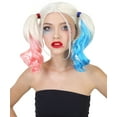 thumbnail image 1 of HPO Adult Women’s Multicolor Game Cosplay Wig – Blue, Pink & White Pigtails, Capless Design, 1 of 8