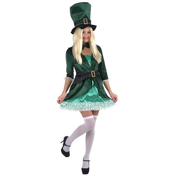 HPO Adult Women's Leprechaun Costume – Green Dress in XL Size for St. Patrick's Day & Cosplay