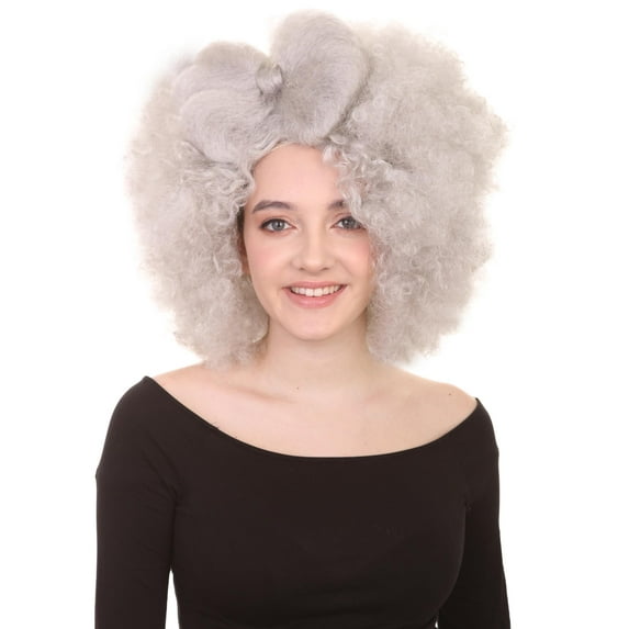 HPO Adult Women's Grey Color Bow Wigs Collections | Super Size Cosplay Halloween Wigs | Premium Breathable Capless Cap