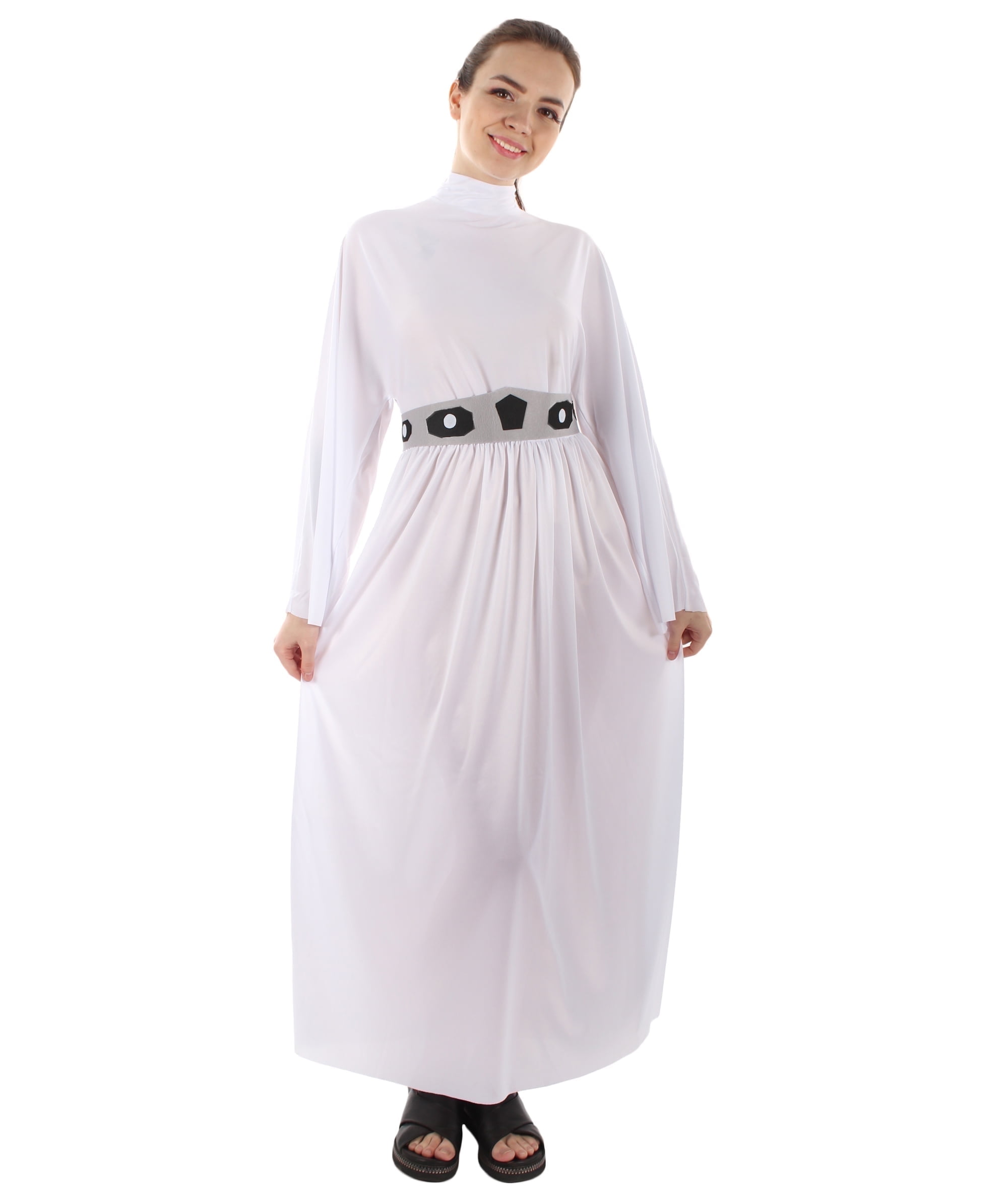 HPO Adult Women s Princess Leia Costume Star Wars Cosplay Dress Halloween Synthetic Fabric Walmart