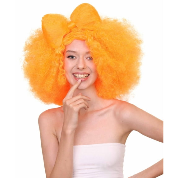 HPO Adult Women's Small Bow Wig, Super Size Cosplay Halloween Wig, Premium Breathable Capless Cap