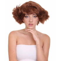 HPO Adult Women's Starlet Hollywood Wig| Brown Color Vintage Wig| Best for Halloween Synthetic Fiber
