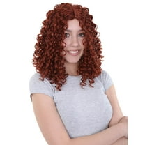 HPO Adult Women's TV Series Curly Wig, Brown Color, Premium Breathable Capless Cap, Synthetic Fiber